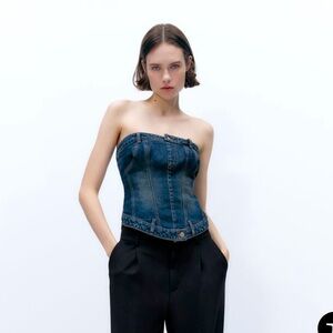 Zara Blue Denim Corset